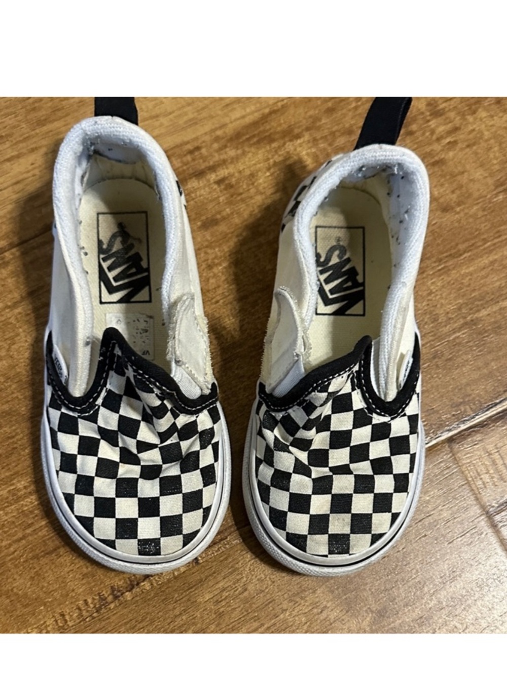 Vans Kids Black and White Checkered Slip-On Sneakers